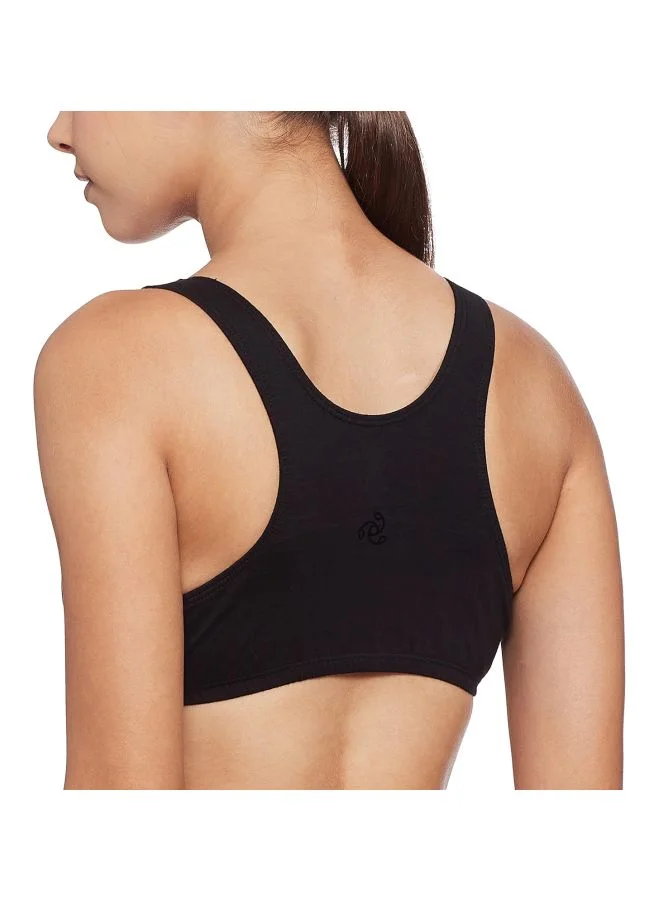 Jockey Black 1582 Women Super Combed Cotton Elastane Stretch Slip On Crop Top With Stay Fresh Treatment for Women | Best Price UAE