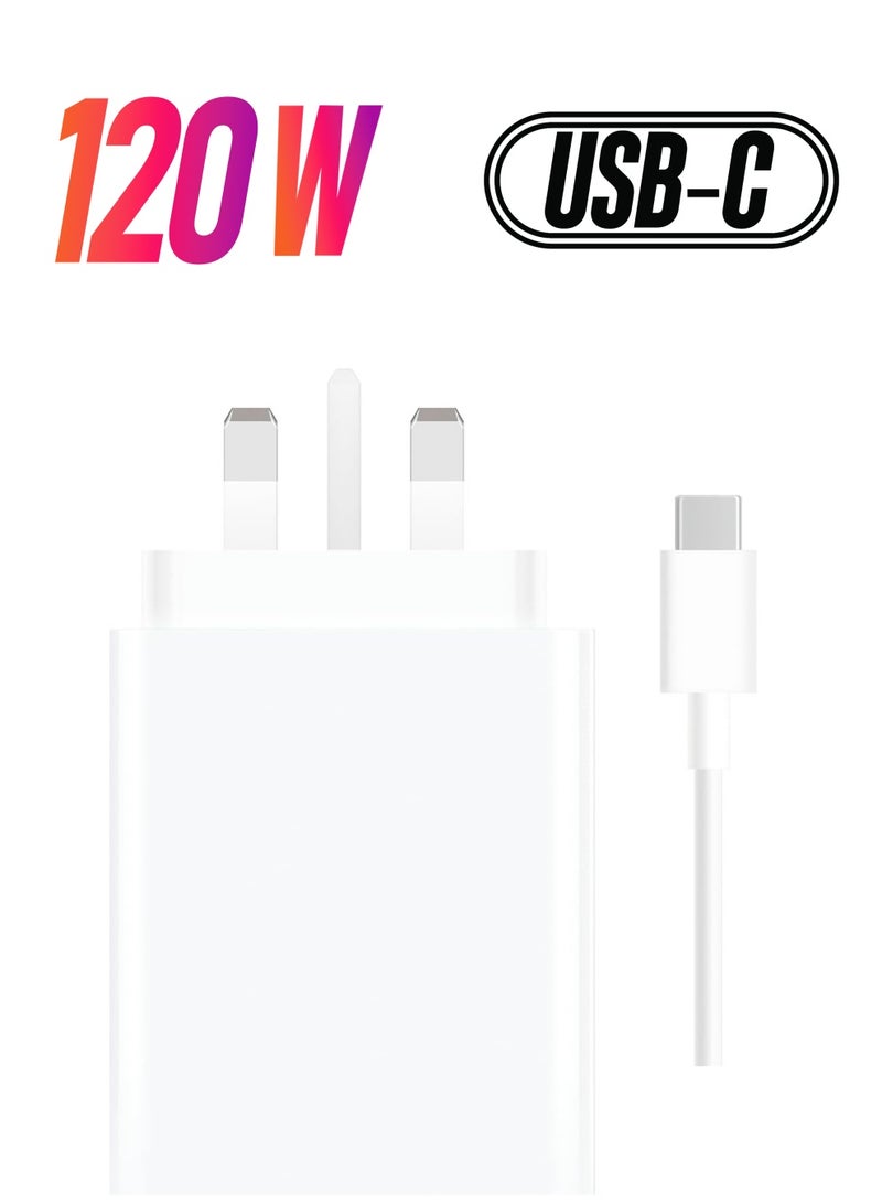 general NEW 120W Fast Charging Power Adapter for Xiaomi Mi 12/13T, Mi 9T Pro, Poco, Black Shark 5, Mi 13/12T/11T/10T Pro, Note 11 Pro 5G  More (White) - Image 1