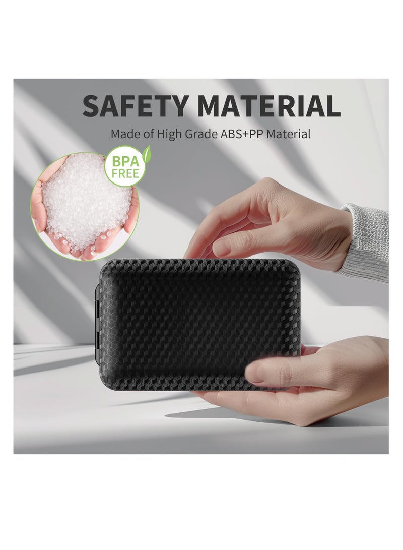 Excefore Daily Pill Organizer, 8 Compartments Large Magnetic Pill Organizer, Portable Moisture-Proof Pill Box for Travel, BPA Free, Clear Lid, Easy to Clean, For Vitamin, Fish Oils, Supplements, Black - Image 5