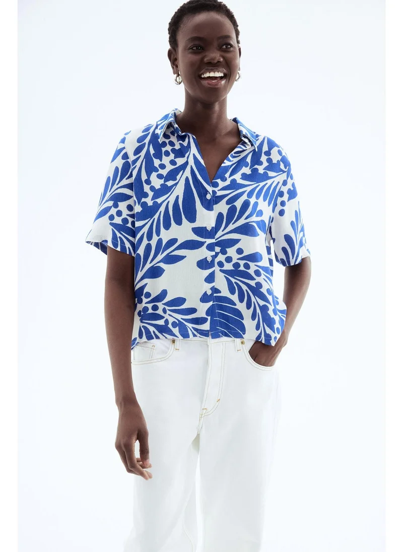 اتش اند ام Crinkled viscose shirt