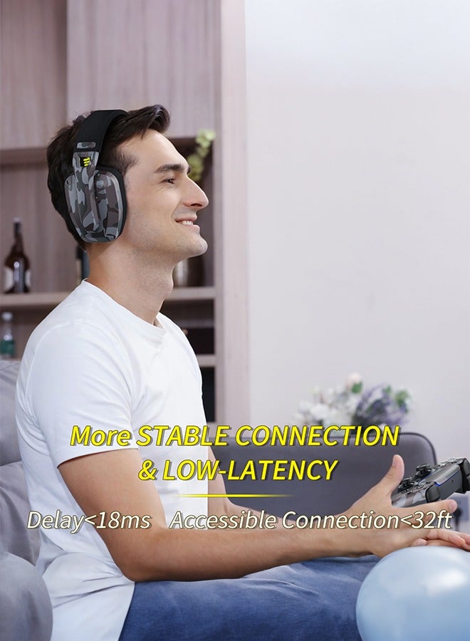 بنيون سماعة رأس ألعاب بلوتوث / لاسلكية BINNUNE BW06 مع ميكروفون لإلغاء الضوضاء لجهاز PS4، PS5، الكمبيوتر الشخصي، ماك، بلاي ستيشن 4 5، لابتوب، كمبيوتر - Image 4