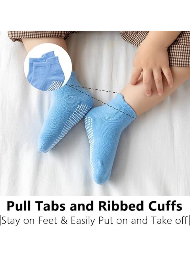 RATSAW 6 Pairs Kids Non-Slip Socks Toddler Anti Skid Sticky Socks Unisex Children Socks Winter Socks Cotton Socks Set Grip Crew Socks with Non-Slip Soles  - Image 3