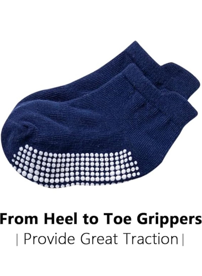 RATSAW 6 Pairs Kids Non-Slip Socks Toddler Anti Skid Sticky Socks Unisex Children Socks Winter Socks Cotton Socks Set Grip Crew Socks with Non-Slip Soles  - Image 4