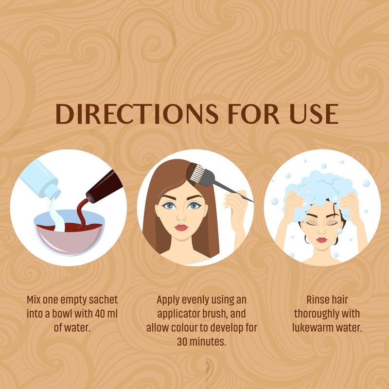 Vatika Naturals Permanent Hair Dye Natural Brown, 100% Grey Coverage, Ammonia-Free, for Long-Lasting Color, No Damage, for Healthy, Vibrant Hair - 18 Sachets X 10g (Natural Brown, Pack of 3) - Image 4