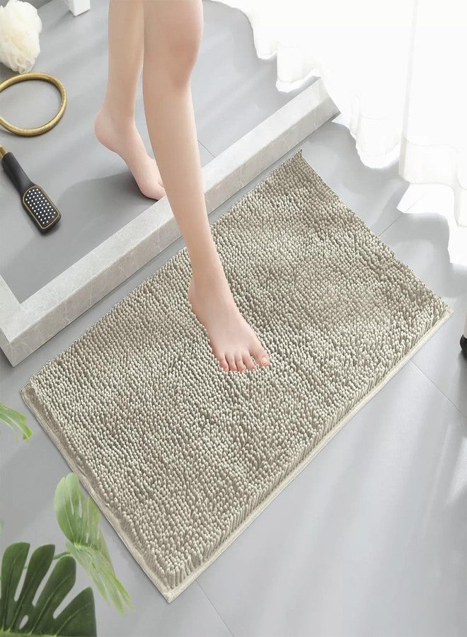 SPXTEX Chenille Bathroom Rugs Mat,31"x59"Washable Soft Shower Shag Bath Rugs Bathroom Rugs Bath Rugs for Bathroom Non Slip Bath Mats Extra Thick,Bathroom Runner Bathmat Accessories Decor,Beige - Image 2