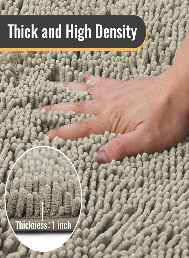 SPXTEX Chenille Bathroom Rugs Mat,31"x59"Washable Soft Shower Shag Bath Rugs Bathroom Rugs Bath Rugs for Bathroom Non Slip Bath Mats Extra Thick,Bathroom Runner Bathmat Accessories Decor,Beige - Image 3