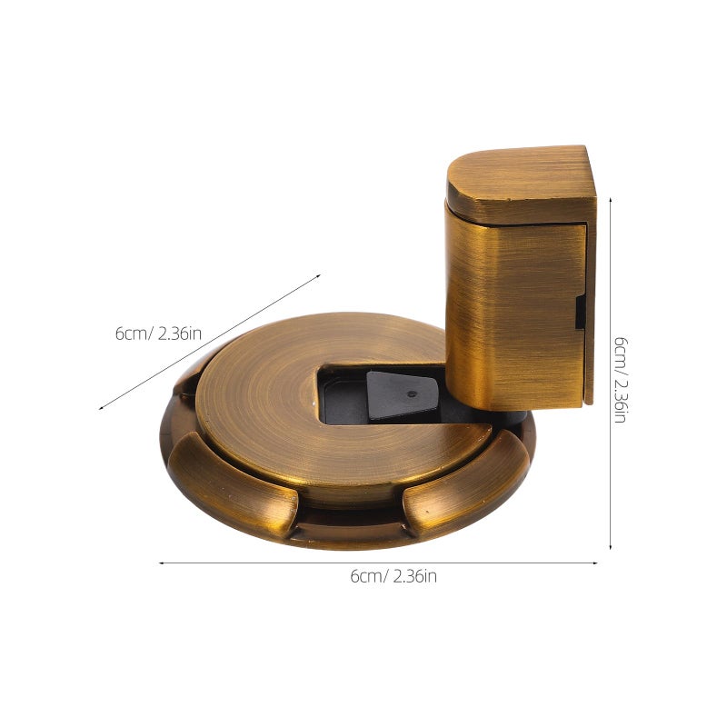 Gold Mechanical Door Stopper with Holder Floor Mounted Peel and Stick Door Stop - Image 3