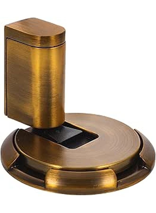 Gold Mechanical Door Stopper with Holder Floor Mounted Peel and Stick Door Stop - Image 1