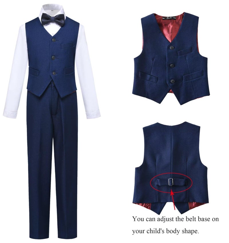 LOPEN STU Boys Suit Size 8 Kids Navy Blue Suits for Boys Toddler Suit Set First Communion Suit Ring Bearer Christmas Outfit - Image 3