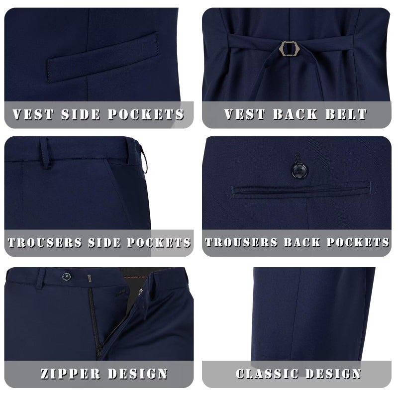LOPEN STU Boys Suit Size 8 Kids Navy Blue Suits for Boys Toddler Suit Set First Communion Suit Ring Bearer Christmas Outfit - Image 4