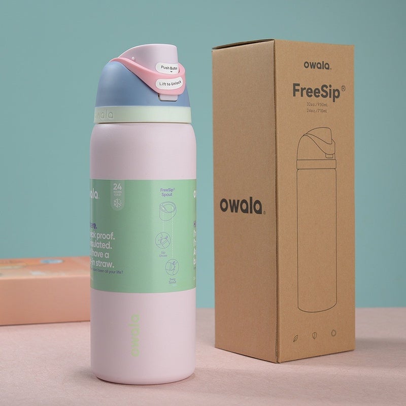 Owala 32oz Vacuum Insulated Sports Bottle Stainless Steel Tumbler with Handle and Straw - Image 3