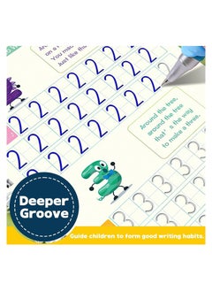 Y&D Magic Ink Copybooks for Kids Reusable Handwriting Workbooks Preschools Grooves Template Design and Aid Practice Copybook  - Image 2