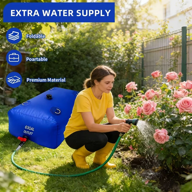 Black 30Gal Foldable Water Storage Bladder with Indicator for Emergency Use - Image 2