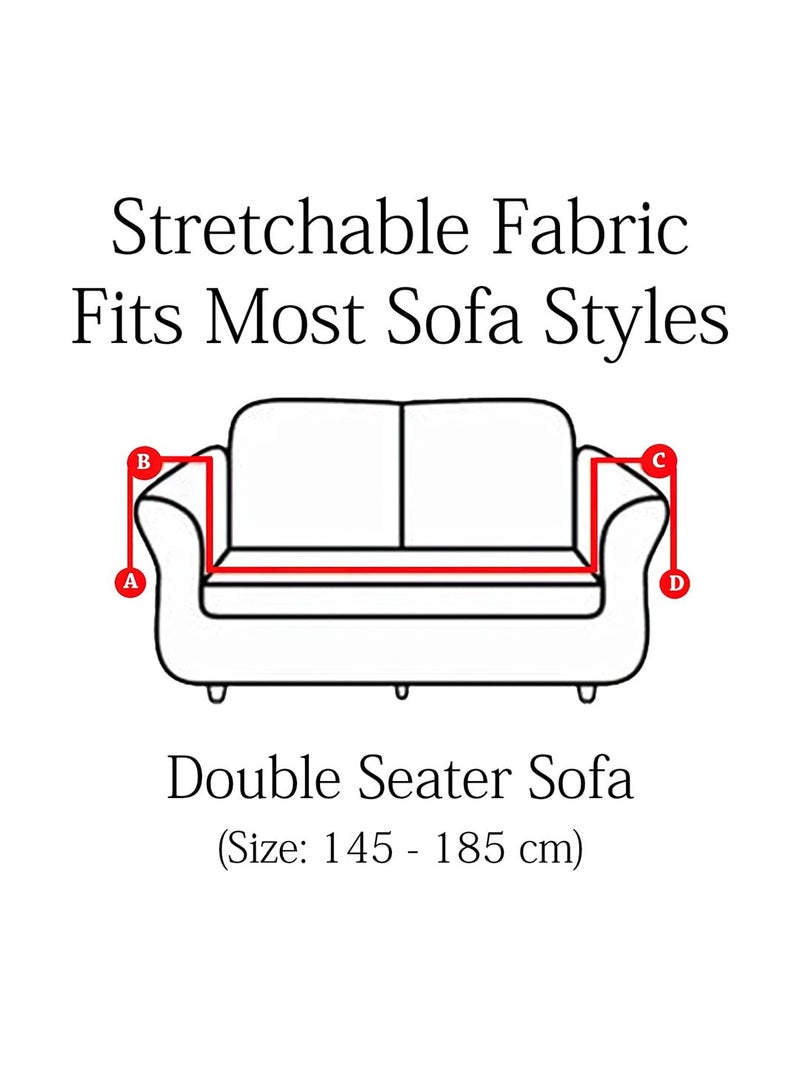 VORHANG Velvet Sofa Cover Highly Elastic Cover Stretchable Universal Sofa Slipcover for Dining Drawing Room Two Seater Sofa Cover Washable Cream - Image 5