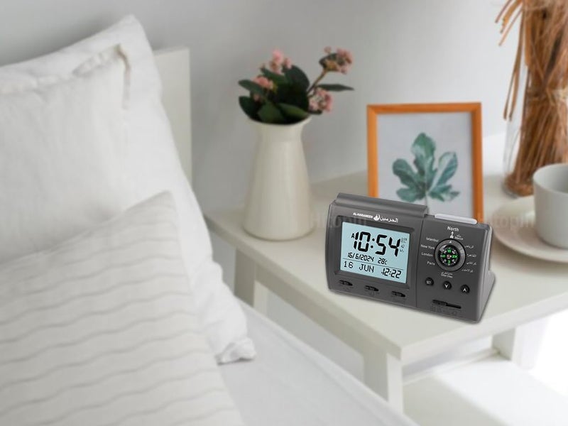 Hitopin Athan Clock, Hitopin Azan Table Clock, Athan Ramadan Clocks Black Color Complete Azan for All Prayers Qibla Direction, Ramadan Prayer, Muslim, Islamic - Image 3