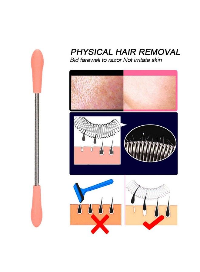 5Pcs Facial Hair Remover Stainless Steel Spring Manual Epilator Threading Beauty Tool For Quick Hair Removal