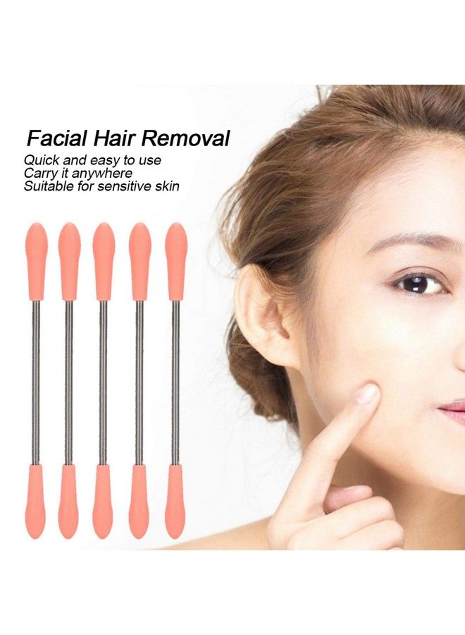 5Pcs Facial Hair Remover Stainless Steel Spring Manual Epilator Threading Beauty Tool For Quick Hair Removal