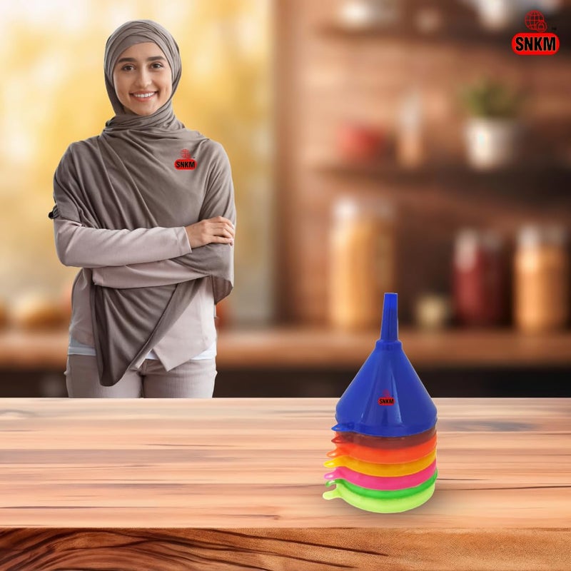 SNKM Plastic Funnel For Kitchen Use For Oil Transfers to Container Water Juice Ghee Multifunctional Use Daily Use Kitchen Tools 145 CM Multicolour Pack of 1 - Image 2