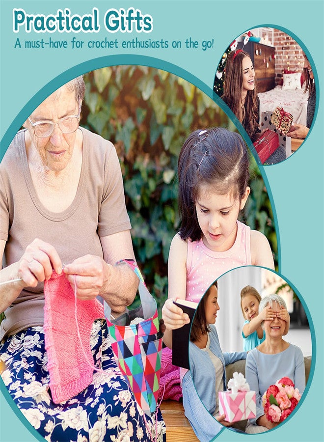 SYOSI Knitting Tool Storage Tote Bag Lightweight Travel Knitting Yarn Storage Bag Organizer Empty Portable Knit Wrist Bag for Holding Yarn, Crochet Hooks, Crochet Needles, Knitting Supplies - Image 1