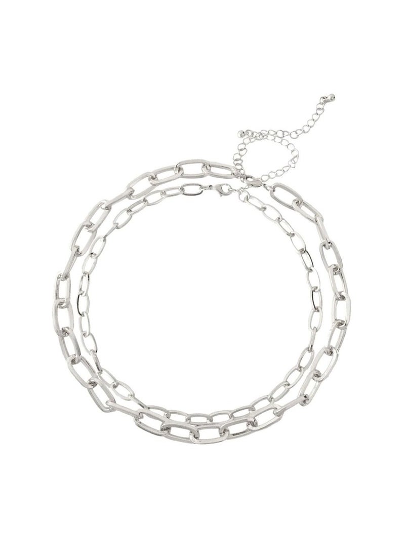 Fashionbox - Blake Double Chain Necklace Silver - Image 1