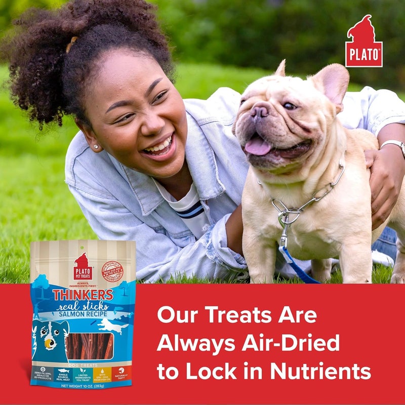 PLATO Thinkers Salmon Sticks Dog Treats - 10 oz (283 g) Pack - Image 3