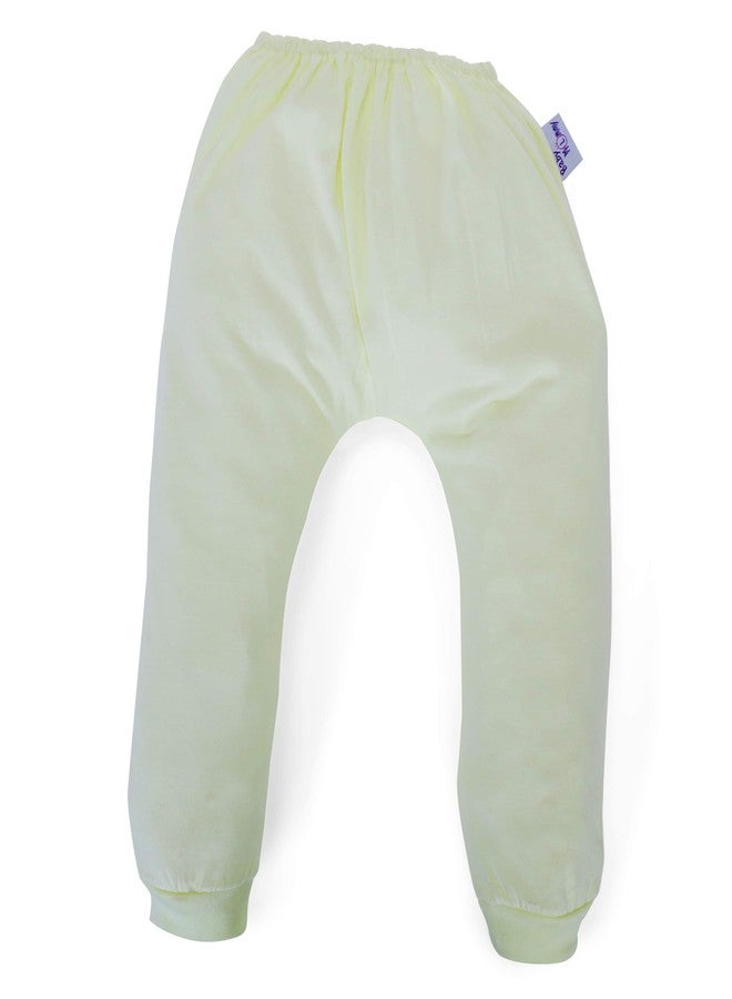 Pokory Kids Leggings Pyjama Pants with Diaper fit Bottom Elastic Hoisery 1 Single Cotton Yellow Colour Size L Pyjama for Baby Boys & Girls Infant Clothing Newborn Unisex Clothing for Kids Toddlers - Image 2