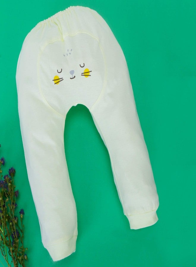 Pokory Kids Leggings Pyjama Pants with Diaper fit Bottom Elastic Hoisery 1 Single Cotton Yellow Colour Size L Pyjama for Baby Boys & Girls Infant Clothing Newborn Unisex Clothing for Kids Toddlers - Image 3