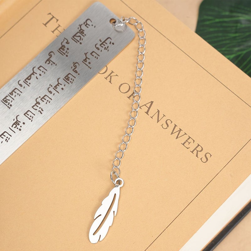 1 Piece Arabic 2 Stainless Steel Calligraphy Bookmark Inspirational Quote Elegant Office School Supplies Home Accessory Student Stationery Gift - Image 5