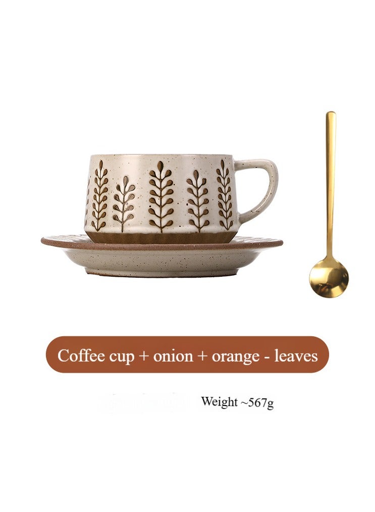 Anna 300ML Vintage Style Latte Art Ceramic Cup for Coffee and Tea - Image 1