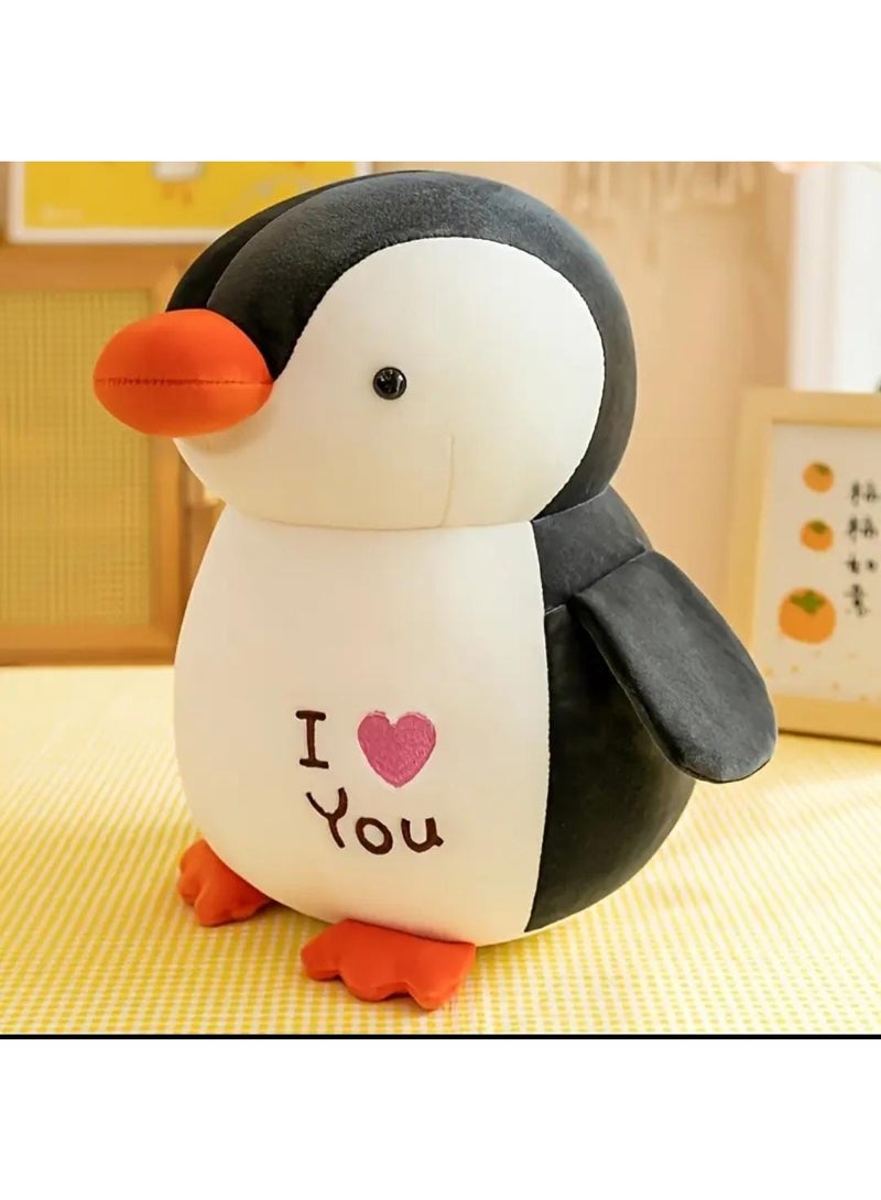 KRONFOL 1pc Cute Penguin Plush Doll - Soft Huggable Stuffed Animal Toy with Black & Pink Adorable Penguin Figure, Plush Gift for, Christmas, Birthdays, Valentines, Cuddly Companion for Bedtime & Decor - Image 3