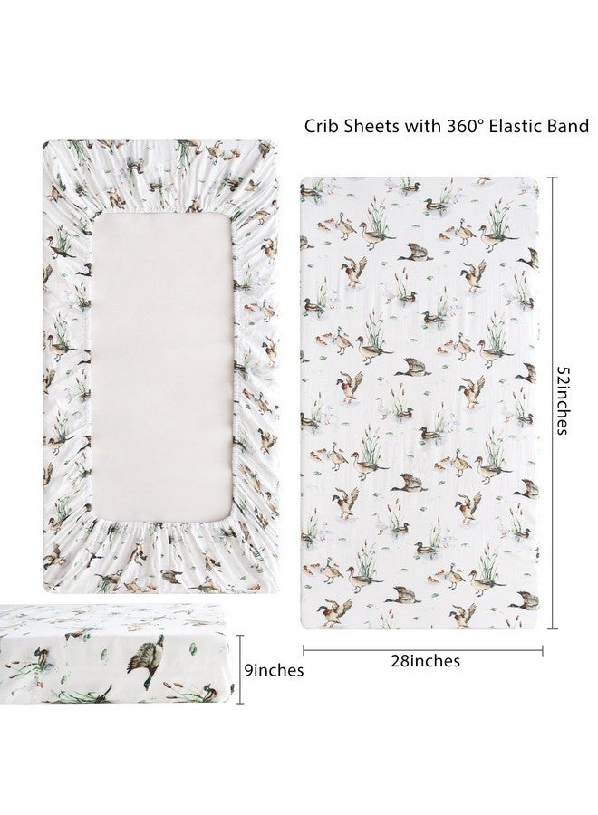 LifeTree Mallard Duck Crib Sheets for Baby Boys Girls - Muslin Fitted Crib Sheets Toddler Bed Sheet Fits Standard Crib, 70% Viscose from Bamboo and 30% Cotton, 28in x 52in - Image 3