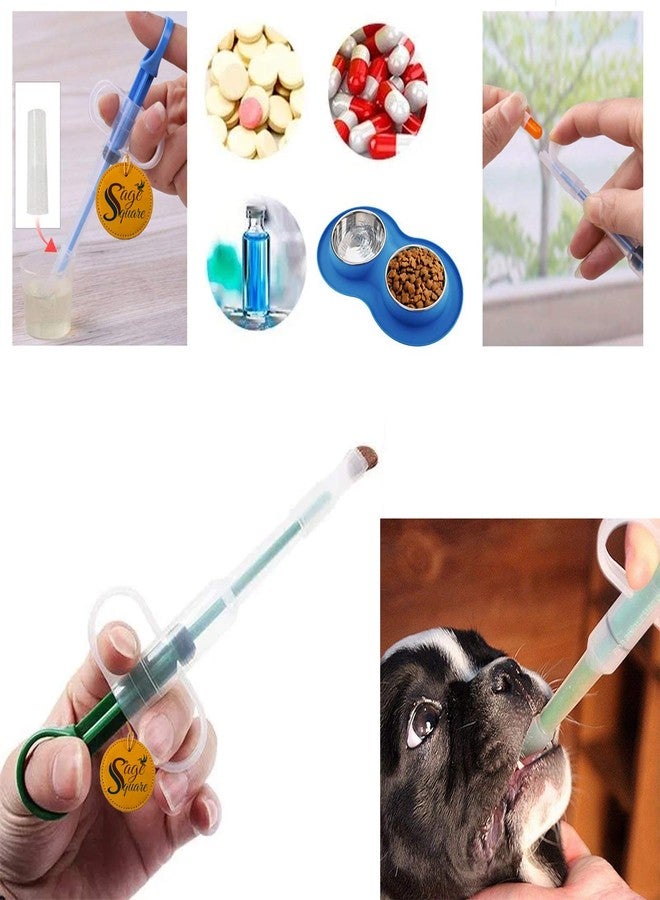Sage Square Nursing Milk Feeding Tablet Pill Feeding Kit Syringe for Food, Water, Medicine Cats and Dogs, Puppy and Kitten Small Pets (Green) (Pack of 1) - Image 4