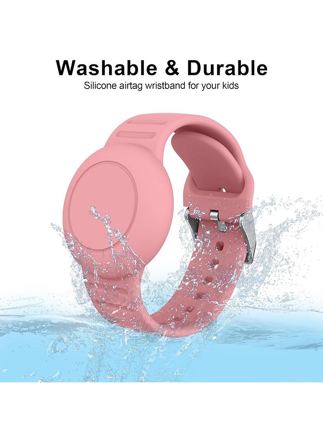 O Ozone Waterproof Silicone Airtag Bracelet for Kids |Hidden GPS Tracker Wristband For Apple Airtag,Lightweight & Adjustable Strap for Kids- Pink & Purple  - Image 5