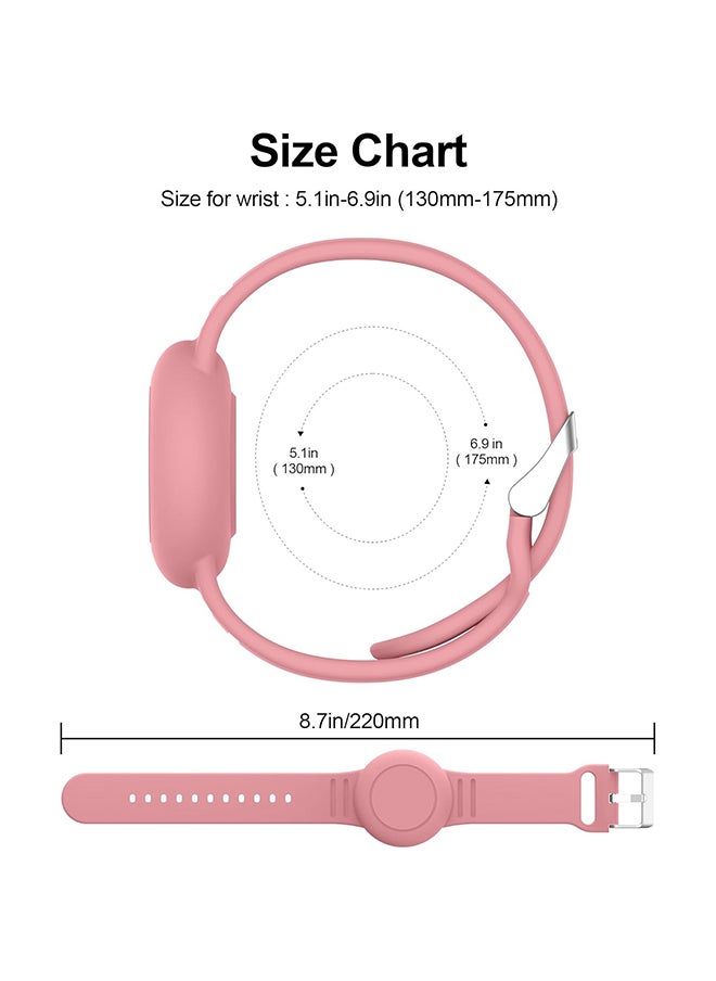 O Ozone Waterproof Silicone Airtag Bracelet for Kids |Hidden GPS Tracker Wristband For Apple Airtag,Lightweight & Adjustable Strap for Kids- Pink & Purple  - Image 3