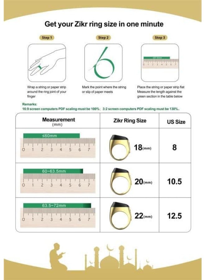 iQIBLA Smart Tasbih Zikr Aluminium Ring 20mm Dark Green M0220DG - Image 4