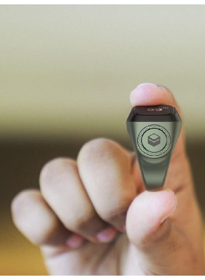 iQIBLA Smart Tasbih Zikr Aluminium Ring 20mm Dark Green M0220DG - Image 3