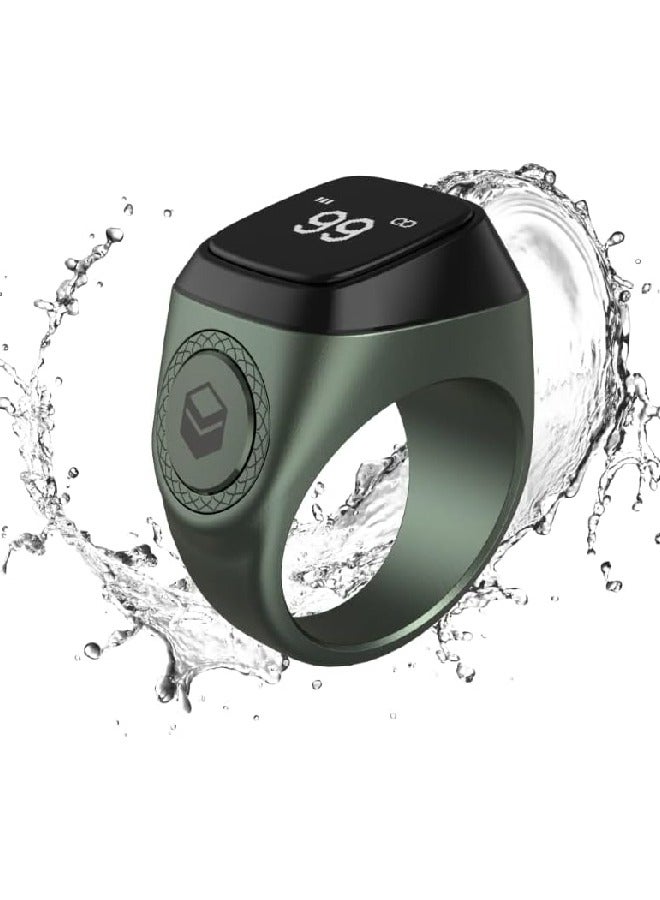 iQIBLA Smart Tasbih Zikr Aluminium Ring 20mm Dark Green M0220DG - Image 2