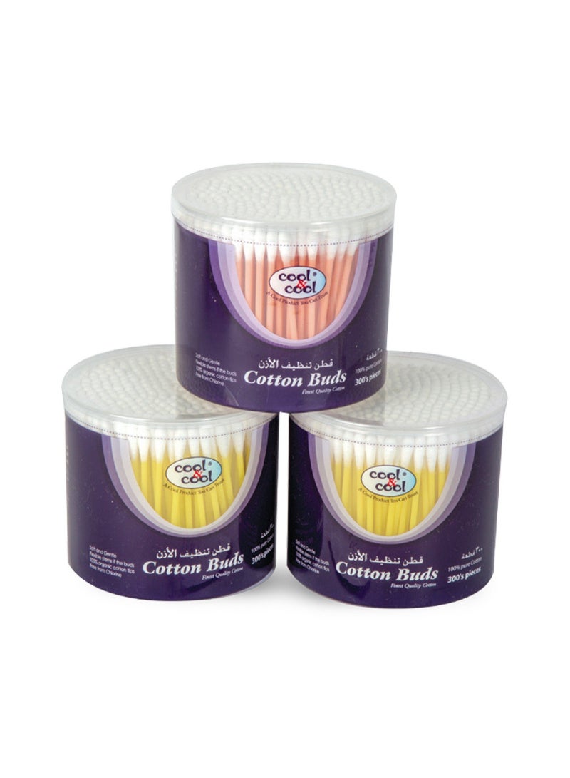 Cool & Cool Cotton Buds 300pcs 2+1