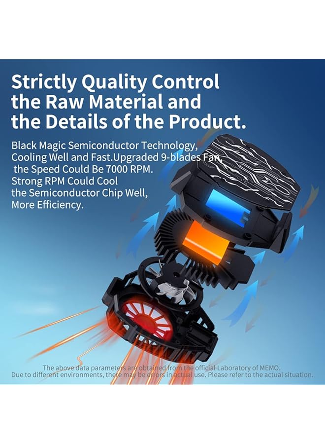 Inder Memo Funcooler Dl05 Mobile Phone Radiator Temperature Display Semiconductor Radiator Pugb Gaming Universal Phone Cooler With Mobile Phone Cooling Pad - Image 4