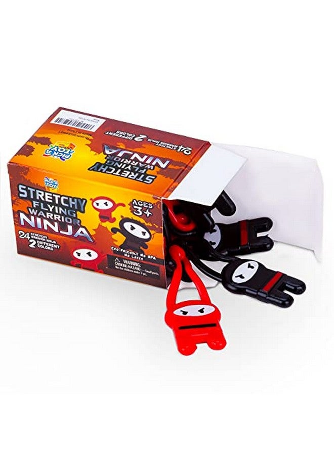 PICK A TOY Stretchy Flying Ninjas 24-Pieces, Slingshot Toys for Boys And Girls, Easter Egg Filler, Karate Birthday Goodie Bags Stuffer And Ninja Party Favors Supplies - Image 1