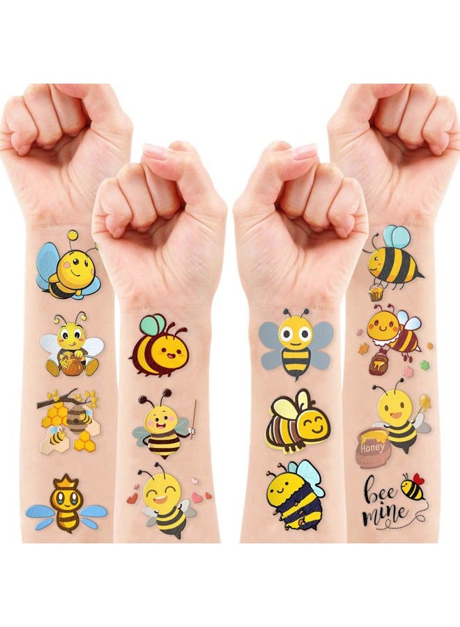 96PCS Bee Pre-Cut Temporary Tattoos for Kids - Cute Party Favors & Decorations, Perfect for Birthday Parties, School Prizes, and Themed Gifts for Boys & Girls - Image 5