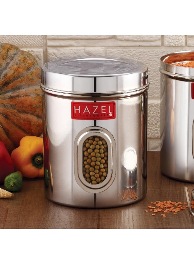 هايزل حاوية تخزين من الستانلس ستيل للمطبخ من HAZEL | حاويات تخزين شفافة للمطبخ، سعة 1400 مل، طقم من 4 قطع - Image 4