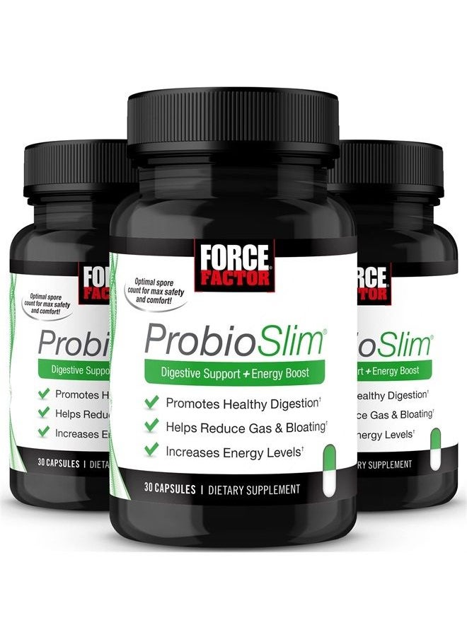 Force Factor - ProbioSlim, Probiotic Supplement for Women and Men with Probiotics and Green Tea Extract, Reduce Gas, Bloating, Constipation, Support Digestive Health & Gut Health, Force Factor, 30 Count (Pack of 3) - Image 1