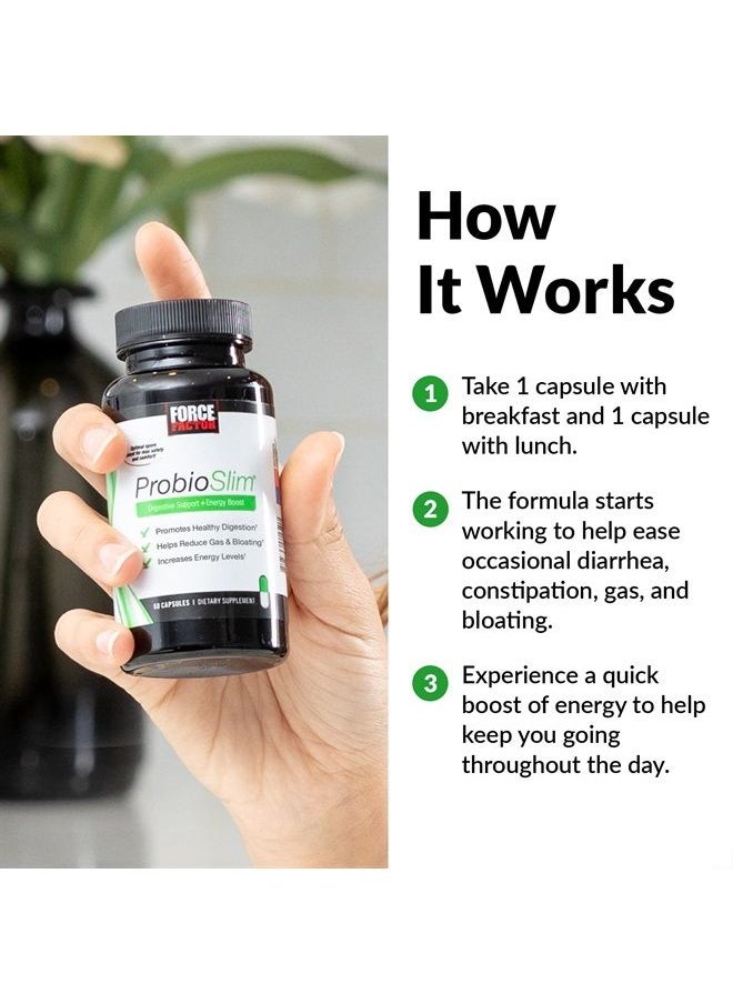 Force Factor - ProbioSlim, Probiotic Supplement for Women and Men with Probiotics and Green Tea Extract, Reduce Gas, Bloating, Constipation, Support Digestive Health & Gut Health, Force Factor, 30 Count (Pack of 3) - Image 1