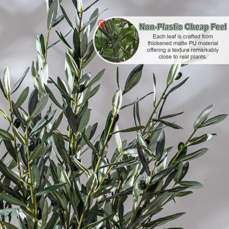 Bailikang 8Pcs Premium Artificial Olive Branches For Vases - Realistic Pu & Silk Faux Greenery Stems  3 Sizes  Bendable Wire Stems  Low Maintenance Home/Office/Holiday Decor(No Vase - Image 5