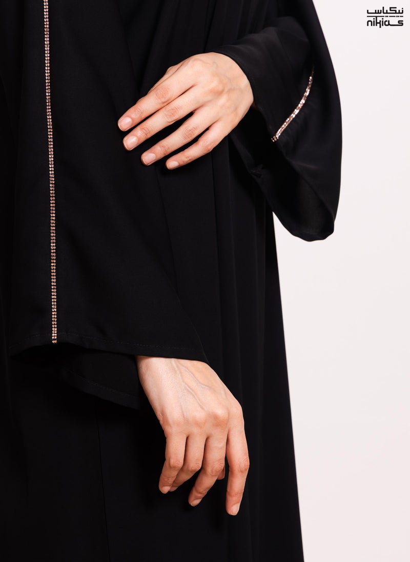 Nikias Nida fabric abaya with a copper cord - Image 3