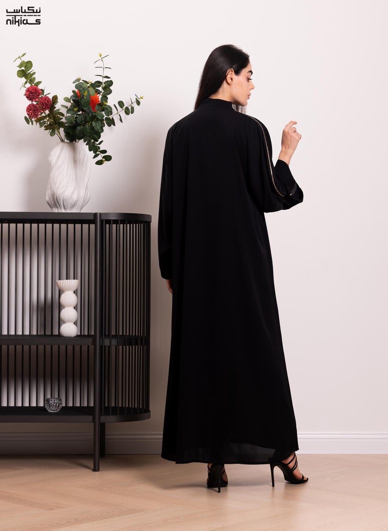 Nikias Nida fabric abaya with a copper cord - Image 4