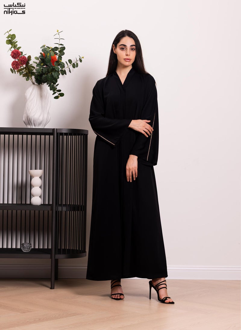 Nikias Nida fabric abaya with a copper cord - Image 1