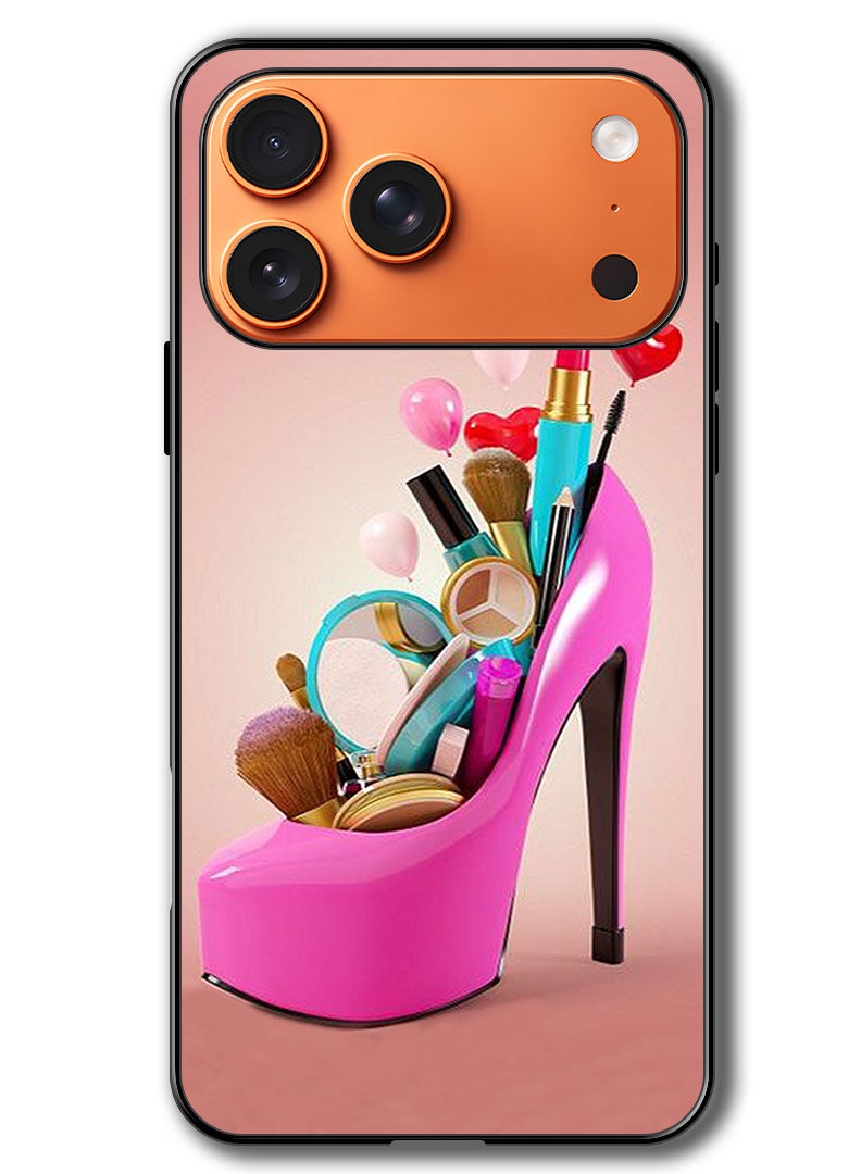 Theodor Case Compatible with Apple iPhone 17 Pro 6.3 Inch Protection Shockproof Bumper Cover Shoe With Makeup Items - Image 1