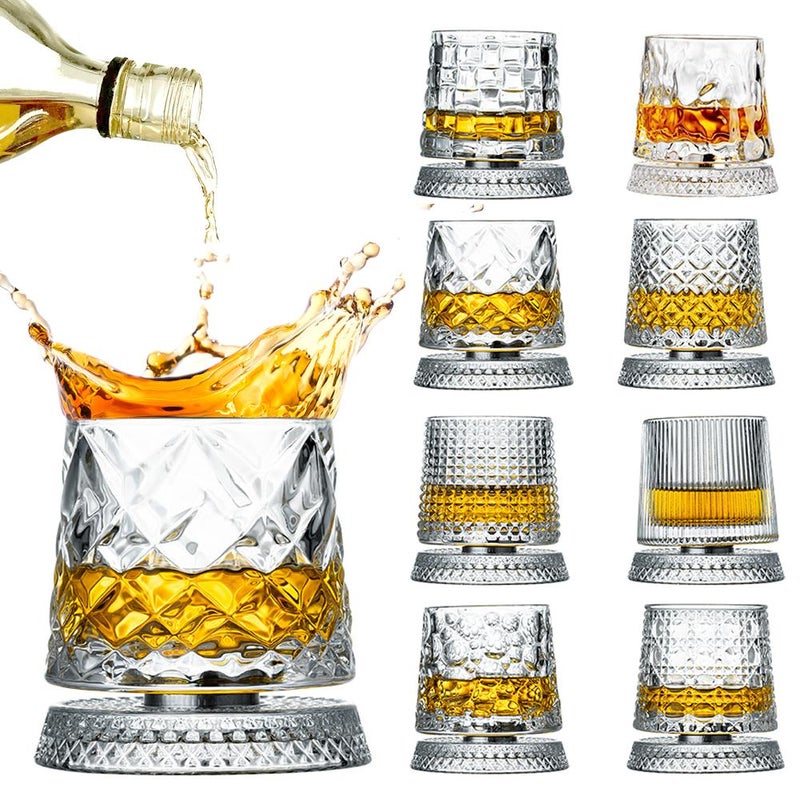 Crystal rotating glass, high-end feel, trendy and stress-relieving rotating cup, suitable for home use, whiskey glass, spirits glass, and liquor glass. - Image 5